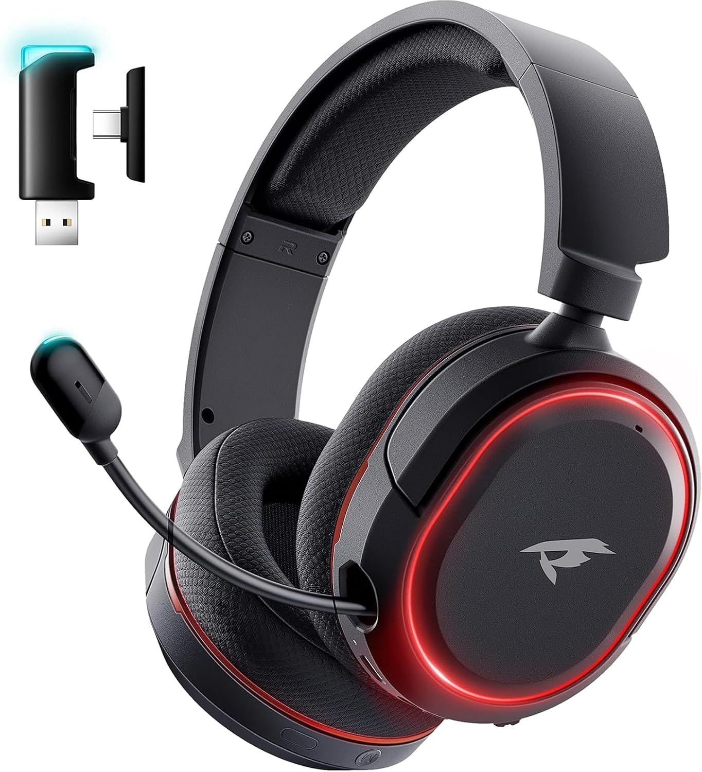 Wireless Gaming Headset for PC PS5 PS4 Mac Switch 7.1 Surround Sound 100-Hr