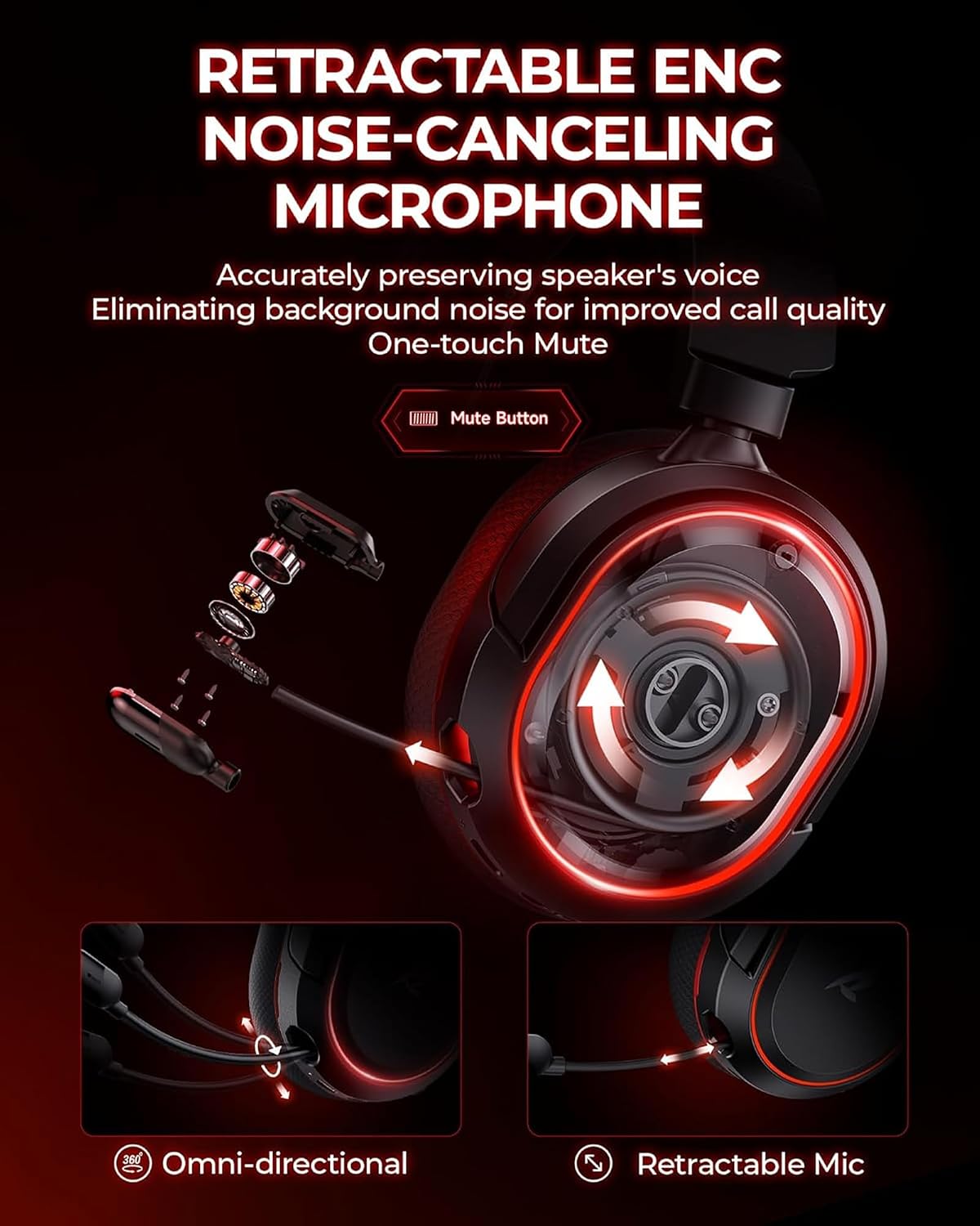 Wireless Gaming Headset for PC PS5 PS4 Mac Switch 7.1 Surround Sound 100-Hr - Image 5