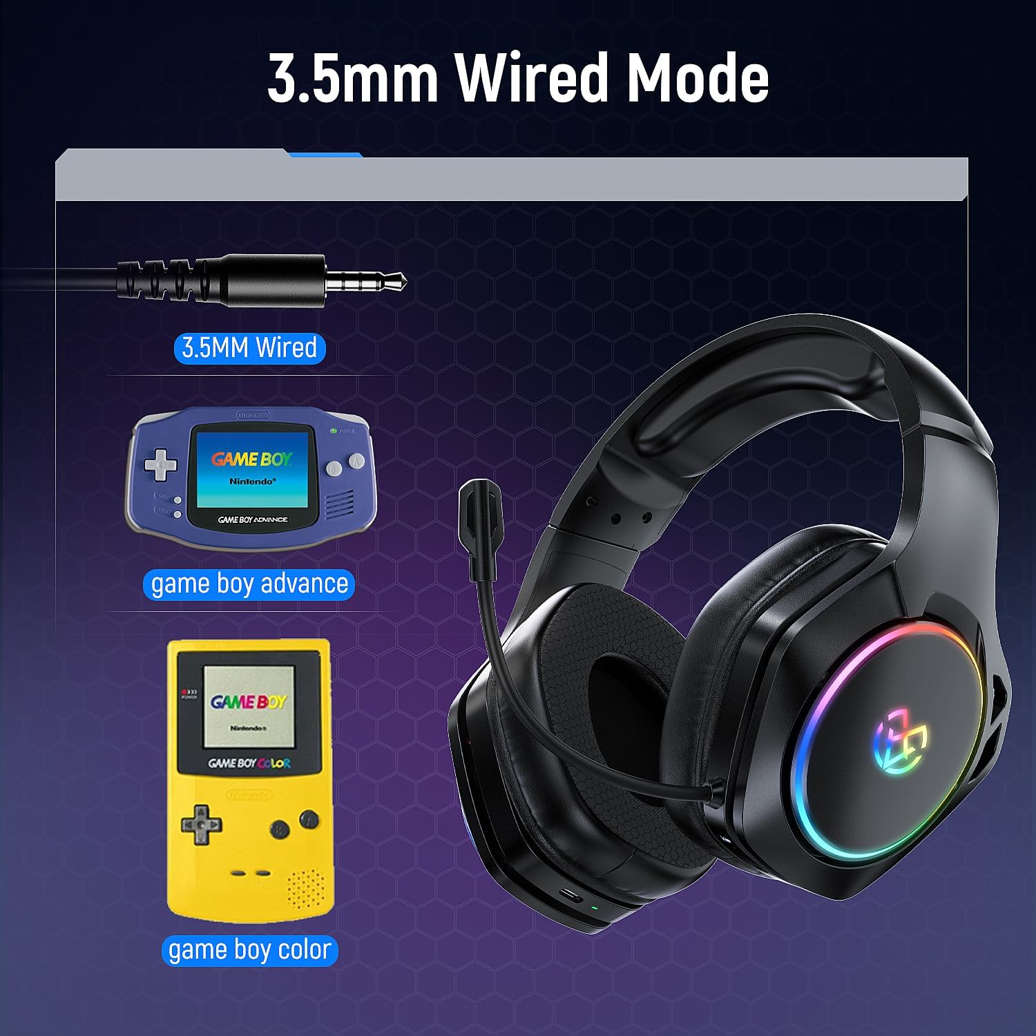 Tatybo Wireless Gaming Headset for PS5 PC, Dual Mode, Low Latency, Black - Image 8
