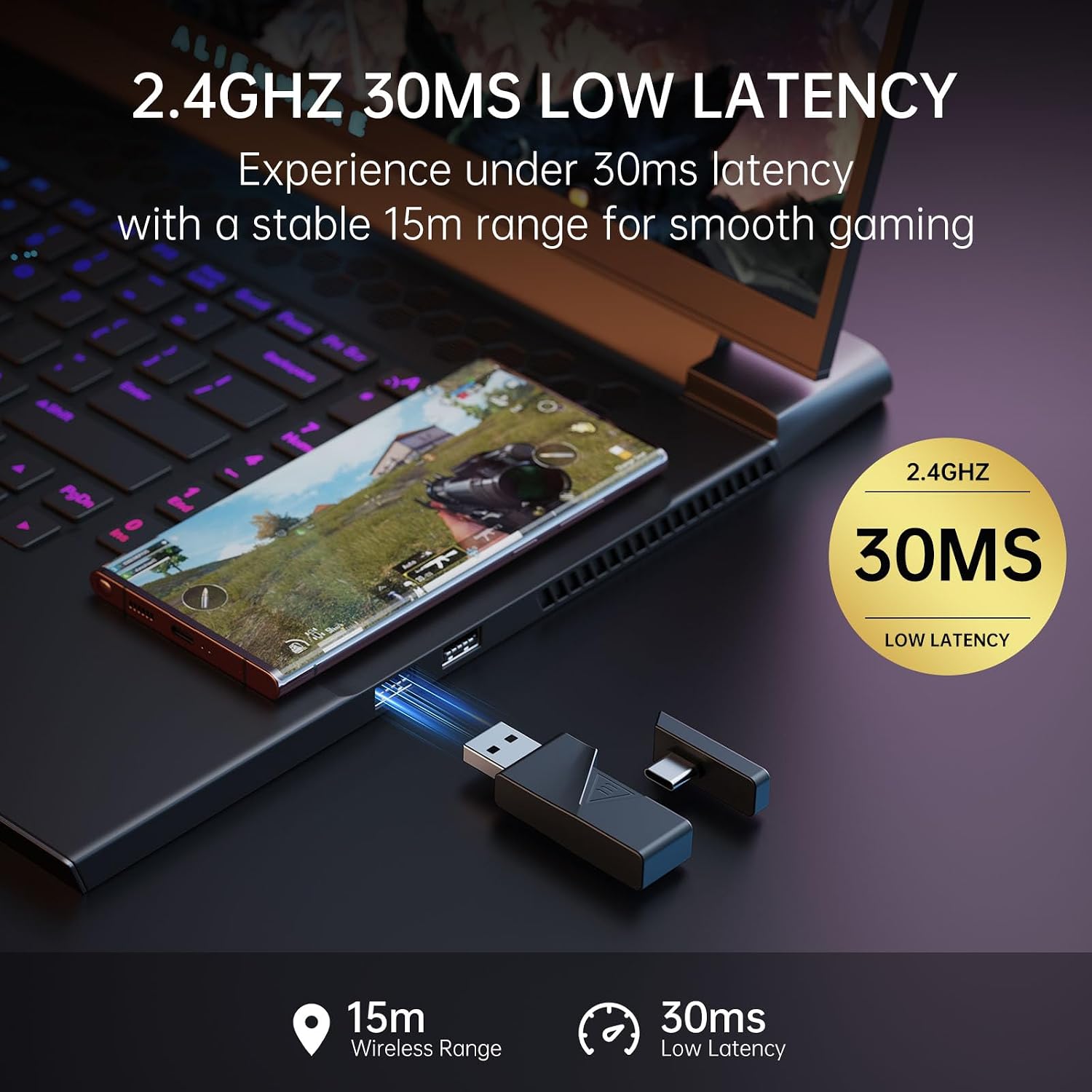 EKSA 2.4GHz Wireless Gaming Headset for PS5,PC,PS4,Switch,Mobile,Mac - Image 3
