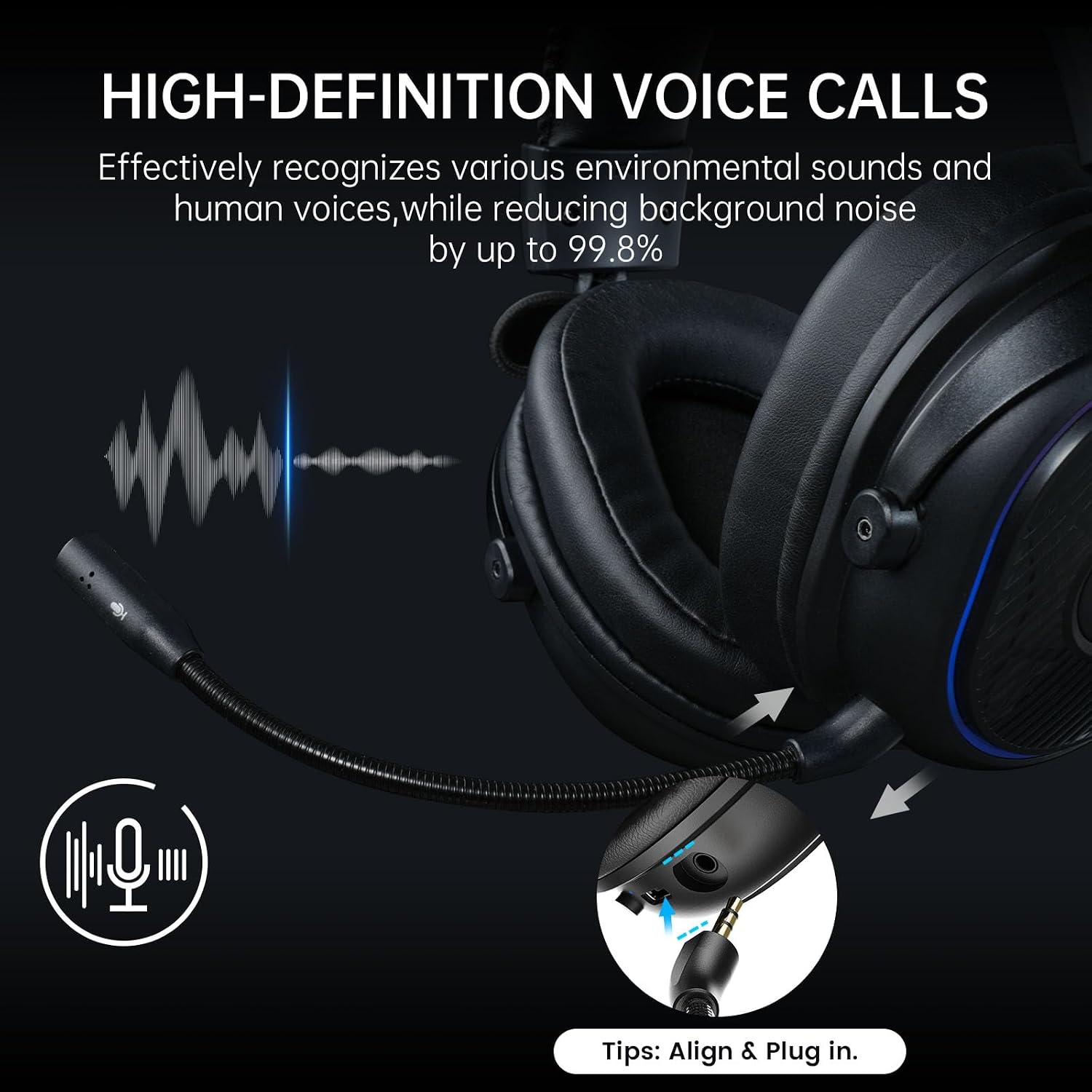 EKSA 2.4GHz Wireless Gaming Headset for PS5,PC,PS4,Switch,Mobile,Mac - Image 6
