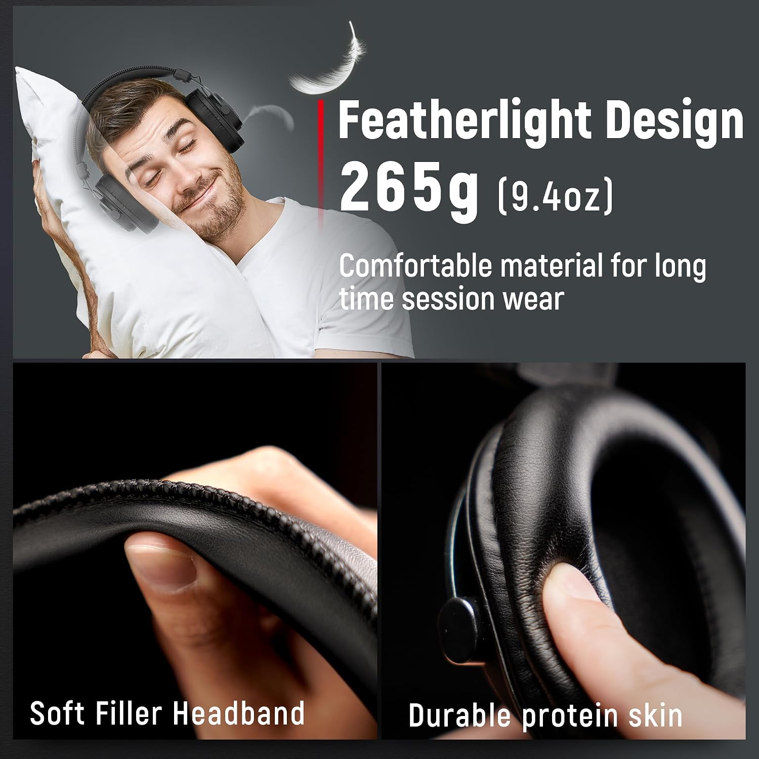 FIFINE HD8 Wired Studio Monitor Headphone, Detachable 3.5mm/6.35mm Cables - Image 5