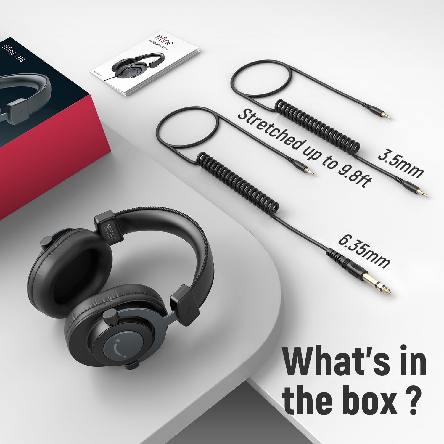 FIFINE HD8 Wired Studio Monitor Headphone, Detachable 3.5mm/6.35mm Cables - Image 7
