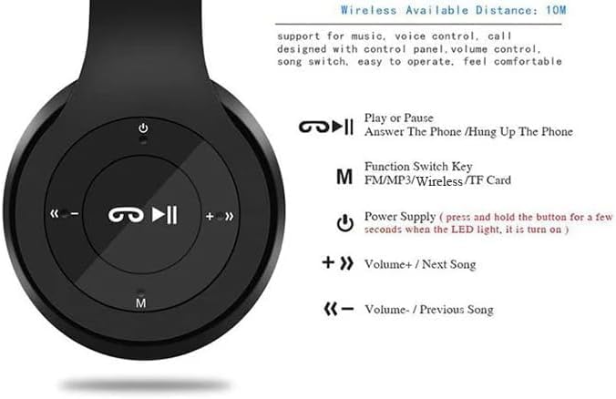 On-Ear Headphones with Microphone - Foldable Super Stereo Bass, Hybrid Active Noise Cancelling Headphones with Transparent Modes,65H Playtime Wireless Bluetooth with Mic, Deep Bass - Image 5