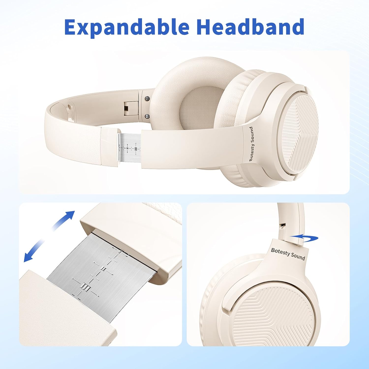 Wired Headphones with Microphone for School, 3.5mm Corded Headphones, Beige - Image 4